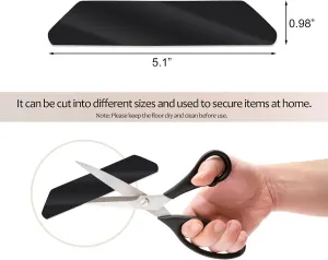 10 Pcs Rug Grippers, Washable Reusable Carpet Stickers for All Types and Sizes of Rugs, Black