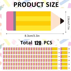 120PCS Pencil Name Tags, Waterproof Self-Adhesive Name Labels for Students Teachers, Back to School Name Stickers for Desks Notebooks Books and Bulletin Boards, School Supplies