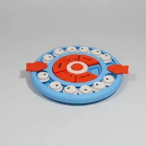 Pizza Puzzle Treat Toy for Dogs & Cats – Interactive Slow Feeder – Blue