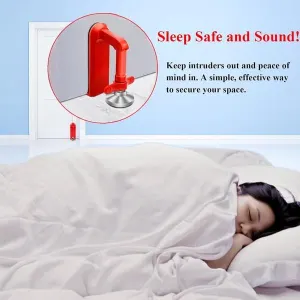 Portable Door Lock, Travel Security Door Lock, Anti-Theft Door Stopper for Hotel, Apartment, No Drill Door Safety Lock for Women & Kids