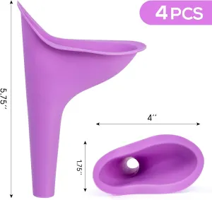 Female Urinal, 4PCS Portable Urination Device Pee Funnel for Travel Camping Hiking, Outdoor Activities, Camping, As a Gift for Women’s Equality Day That Benefits Female Health