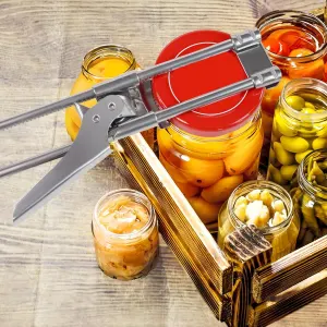 Bottle Opener & Jar Opener for Weak Hands, Adjustable Stainless Steel Can Opener, Multifunctional Jar Lid Opener Gripper for Seniors with Arthritis