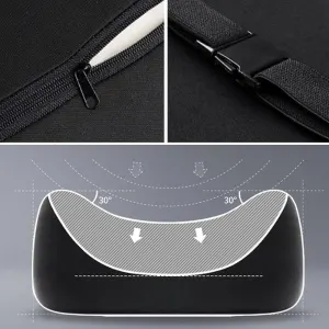 Car Headrest & Lumbar Support Cushion, Ergonomic Car Seat Headrest & Lumbar Cushion with Adjustable Strap for Neck Back Pain Relief, Car Head Rest and Lumbar Pillow Set (Black)