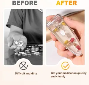 Portable Blister Pack Opener for Elderly, Disabled & Weak Hands, Easy Pill Extractor & Travel Medicine Organizer