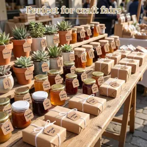 1000PCS Price Tags with String, Gift Tags with String Attached, 1.8 x 1.4 inch Kraft Paper Hang Labels for Clothes DIY Crafts Wedding Holiday (Brown)