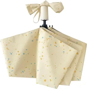 Cheesy Beige Rain & Shine Auto/Manual Foldable Umbrella for UPF 50+ UV Protection, Stylish Sun Parasol with Black Coating
