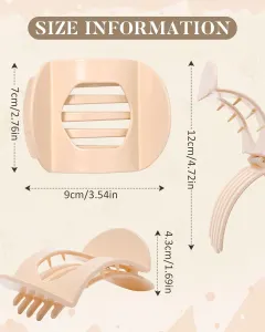 6Pcs lat Hair Clips or Women Strong Grip Curved Claw Clip or Thin Hair Non-slip Plastic Hair Barrettes ((Light Brown+Dark Brown+Light Brown+Dark Brown+O-White+Chestnut))