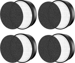 or LEVOIT LV-H132 Replacement ilters, Compatible with  LV-H132 3-in-1 Nylon Pre-ilter, High-Eiciency Activated Carbon True ilters, Part LV-H132-R, 4 Pack