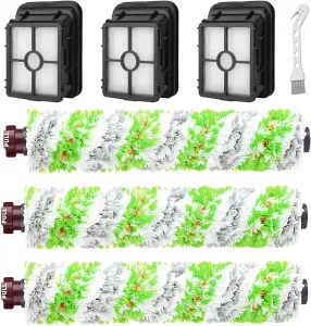 6 Pack Replacement Parts or bissell CrossWave Pet Pro 2306A & CrossWave 1785 Series 3888A Vacuum Cleaner, 3 Pack 2460 Brush Rolls,3 Pack 1866 ilters,Compare to Part 1613568&161-3568,1608684