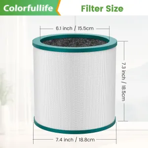 Replacement Air Puriier ilter or Dyson Tower Puriier Pure Cool Link TP01, TP02, TP03, BP01, Compare to Part 968126-03, 2 Pack