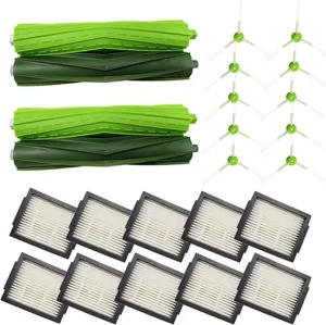24PK Replacement Parts Kit Compatible with iRobot Roomba E & I & J Series i1 i3 i4 i5 i6 i7 i8 J7 J5 J6 J8 J9 Plus E5 E6 Vacuum,Including 2 Main Brushes & 10 ilters & 10 Side Brushes