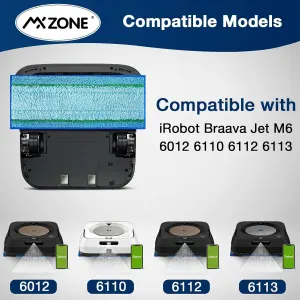 Upgraded M6 Wet Mopping Pads or iRobot Braava Jet M6 Series (6110) (6012) (6112) (6113) Ultimate Robot Mops, New Sticky Design, Detachable, Washable and Reusable M6 Mop Pads or iRobot, 8 Pack