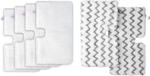 4 Pack + 2 Pack Replacement Microiber Mop Pad or Shark Steam Pocket Mops S3500 Series S3501 S3601 S3550 S3901 S3801 SE450 S3801CO S3601D (4 sot mop pad+2 scrubby mop pad)