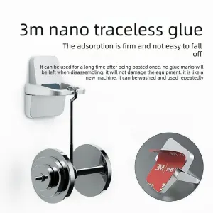2‑Pack Two‑Level Adjustable Foldable Laptop Stand Invisible Portable Notebook Cooling Feet Nano Sticker for Office Travel-Silver