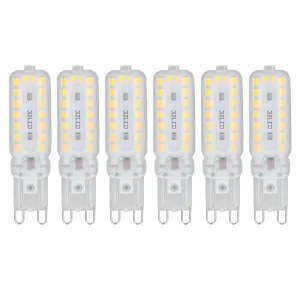 6pcs G9 LED Bulbs 7W Dimmable 360° Illumination Replacement Light Bulb for Wall Desk Cabinet Lamp Warm White 220-240V