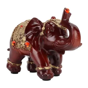 Elephant Statue Durable Resin Cute Elegant Attract Wealth Round Corner Elephant Decor for Home Bedroom Office