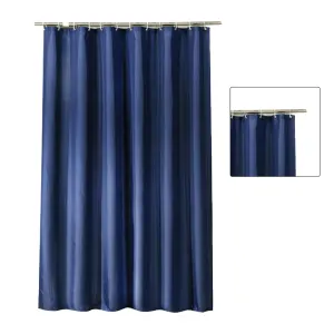 Waterproof Shower Curtain with Hooks Modern Thicken Polyester Shower Curtain for Home Hotel Bathroom Dark Blue