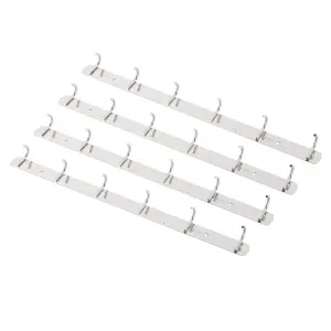 4 Pcs 6 Hooks Stainless Steel Cloak Hanger Wall Mounted Hanging Coat Rack for Laundry Rooms Entryways