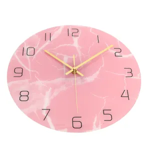 Innovative Pink Wall Clock Acrylic UV Printing Clock for Living Room Home Bedroom