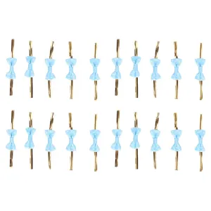 20pcs Bow Knot Twist Ties Biscuits Cookies DIY Baking Bag Ties for Gift Wrapping Weddings PartiesBlue
