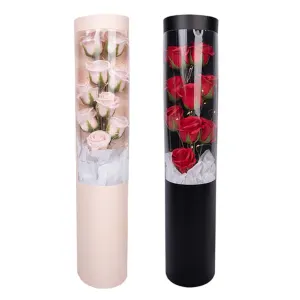 Soap Rose Flower Bouquet Gift Box Artificial Rose Flowers Rose Petal Bouquet Tube Valentine’s Day Gift For Lover