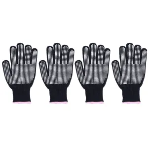 4Pcs Heat Resistant Gloves High Temperature Resistant Anti Scalding Mitts with Silicone BumpsWhite Silicone Pink Edge
