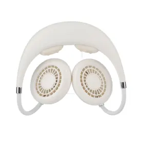 Hanging Neck Fan Portable Multifunction Leafless Massage Aromatherapy Neck Fanfor Outdoor HomeWhite 2.3in