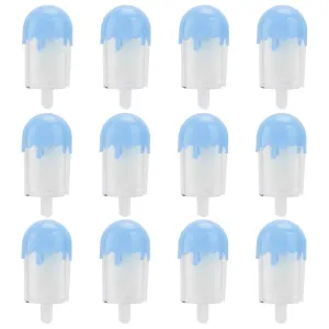 12Pcs Ice Cream Shape Candy Box Plastic Candy Case Container Wedding Party SuppliesBlue