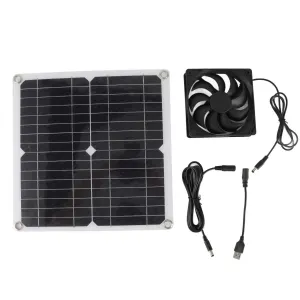 Solar Panel Fan Lightweight Portable Solar Powered Fan Kit for Cars RVs Travel Home 12W