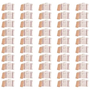 50 Sets Travel Themed Suitcase Shape Candy Boxes Party Favor Candy Box Vintage Kraft Paper Gift Bag for Wedding Birthday