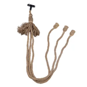 Hemp Rope Vintage Pendant Light Cord Hemp Light Cord 1.5m with 3 Bulb Base for House Decoration 85‑265V