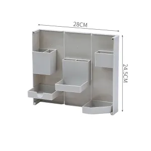 Folding Standable Stationery Box Office Pencil Holder Desktop Magnetic Plastic Makeup Case Gray