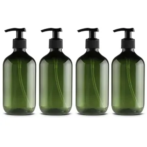 4PCS Plastic Bottles with Pump 500ml Refillable Plastic Soap Dispenser Bottle for Bathroom or Kitchen Handwash Lotions Shampoo Conditioner