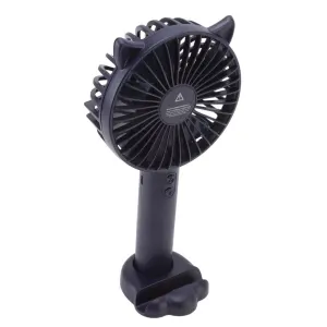 Hand Held Fan Portable USB Rechargeable Cute 3 Speed Wind Regulable ABS PC Battery Operated Fan for Travel Dark Blue