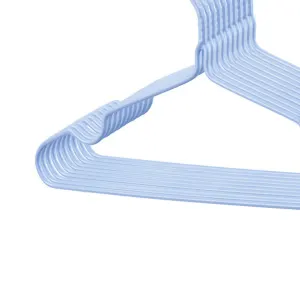 10Pcs Seamless Clothes Hanger Wet Dry Use Anti Deformation Anti Slip Colored Clothes Hangers for Home Dorm Nordic Blue 30cm