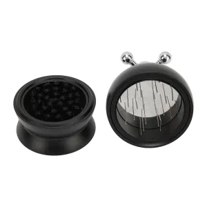 Adjustable Coffee Distributor Food Grade Metal Rotating Handle Fixed Cover 22 Needles Coffee Powder Distributor Black 53mm