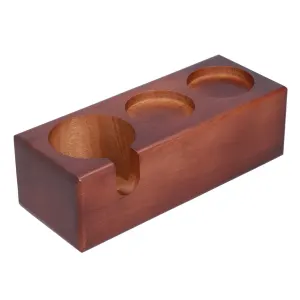 3‑Slots Wood Coffee Tamper Holder Portafilter Storage Stand Tamping Station Organizer Coffee ColorFront Opening