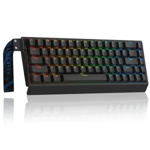 SOLA AX68 Mechanical Keyboard, Gasket Mount Hot Swappable RGB Tri-Mode Wireless Keyboard, black