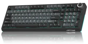 Solakaka Ki99pro 3‑Mode RGB Mechanical Keyboard – Grey Blue, Light Feather Switch