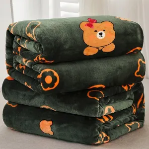 Flannel Blanket Polyester Geometric 120x200cm Meng Meng Bear 120*200cm about 0.8kg