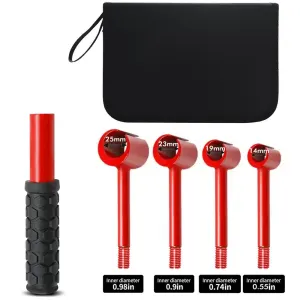 4-in-1 Hinge Gap Adjustment Wrench Set with Interchangeable Socket Heads for Fixing Door Sag, Misalignment, and Uneven Gaps in Home and Commercial Settings – Thread Style(Red)