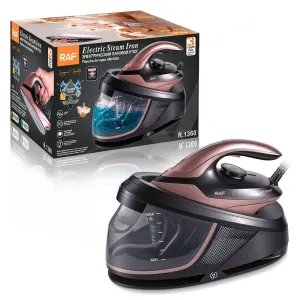 Professional Steam Iron with Ceramic Soleplate and 1.5L Detachable Water Tank for Home Use, Vertical Steaming, Dry Ironing, and Auto Shut-Off Feature for Wrinkle-Free Fabrics (RoseGold)