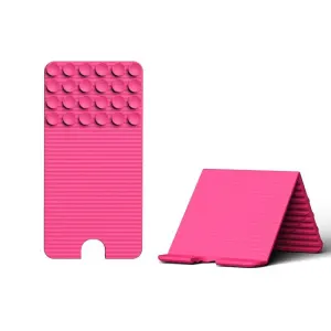 Versatile Foldable Silicone Suction Stand – Universal Adhesive Grip Pad for Phone, Tablet, and Laptop, Bendable Multi-Surface Mount for Desk, Mirror, Gym, and Travel