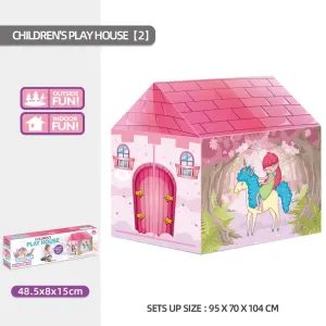 Kids Play Tent Theme House for Indoor Outdoor Fun, Space Princess Ocean Design with Ball Pit, Perfect for Toddlers and Family Camping Adventures as a Creative Holiday Gift – Princess2, Pink
