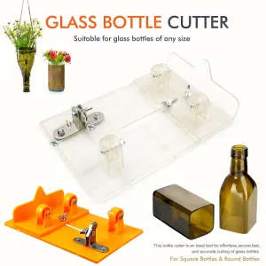 Glass Bottle Cutter with Adjustable Cutting Head and Support Rollers for DIY Crafting, Upcycling Projects, Home Decor, Vases, Candle Holders, Wind Chimes and Storage Containers – 5 Cutter Blades For Glass Bottle