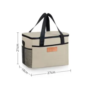 Thickened Oxford Canvas Waterproof Tote Bag for Outdoor Use - Beige Insulated Bag