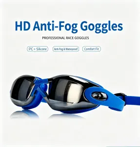 Waterproof and anti fog training high-definition racing goggles,black
