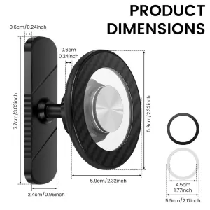 360 Degree Magnetic Phone Holder, N52 Magnet and Aluminum Build, Wide Compatibility with Phones and Golf Carts, for Golf Cart