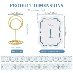 30 Sets Wedding Table Number, Elegant Soft Sophisticated Design, Reliable Cardstock Material, for Wedding Reception Birthday