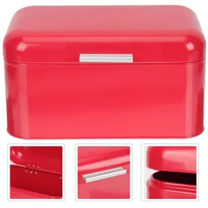 Airtight Red Metal Bread Box – Stylish Kitchen Countertop Storage Organizer for Bread